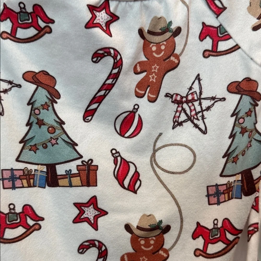 Festive western cowboy Gingerbread and Holiday Print Bodysuit